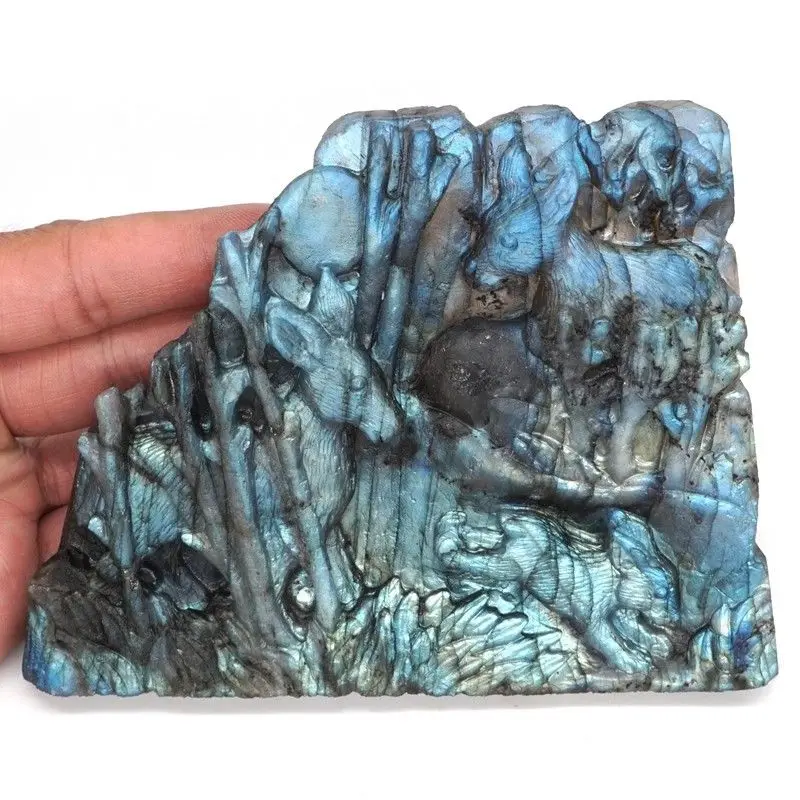 5.5" Corner Of The Forest Natural Gemstone Labradorite Crystal Carved Crafts Home Decor
5.5" Corner Of The Forest Natural Gemstone Labradorite Crystal Carved Crafts Home Decor