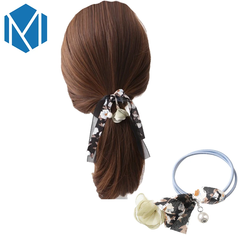 New Women Elastic Hair Bands Accessories Ponytail Holders Gum Girls Flower Rope Tie Rubber Band Scrunchy Female Ribbon | Аксессуары для