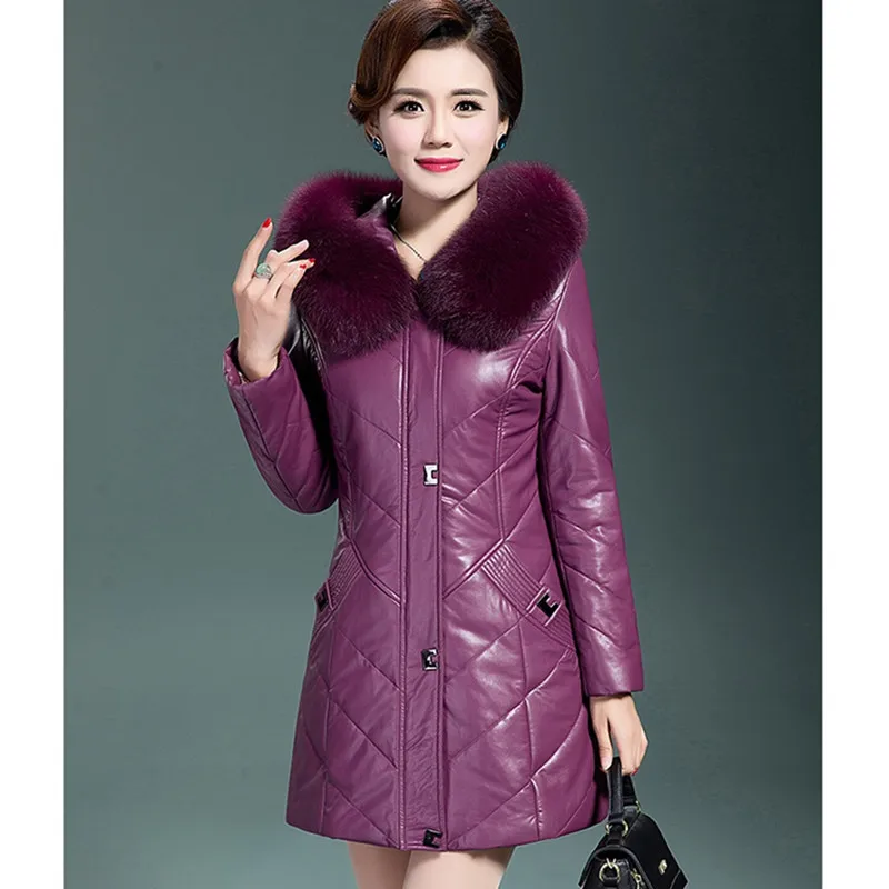 UHYTGF L-7XL Oversized Winter leather jacket women's Fur collar fur Hooded Down jacket Warm Coat Luxury leather jacket Lady 1132
UHYTGF L-7XL Oversized Winter leather jacket women's Fur collar fur Hooded Down jacket Warm Coat Luxury leather jacket Lady 1132