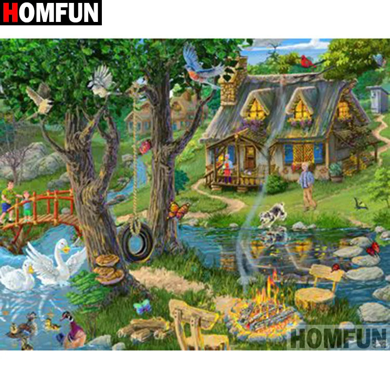 HOMFUN Full Square/Round Drill 5D DIY Diamond Painting "House landscape" Embroidery Cross Stitch 5D Home Decor Gift A18128
HOMFUN Full Square/Round Drill 5D DIY Diamond Painting "House landscape" Embroidery Cross Stitch 5D Home Decor Gift A18128