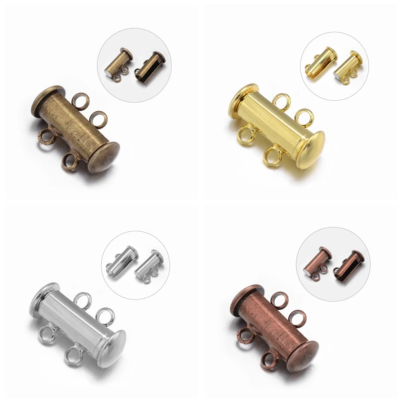 100Sets 16x10x7mm 2-Strands 4-Holes Tube Brass Magnetic Slide Lock Clasps jewelry making diy Findings, Nickel Free, Hole: 2mm
100Sets 16x10x7mm 2-Strands 4-Holes Tube Brass Magnetic Slide Lock Clasps jewelry making diy Findings, Nickel Free, Hole: 2mm