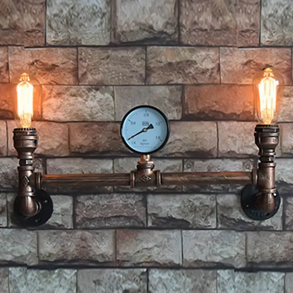 Loft Wrought Iron Water Pipe Wall Lamps 2 heads Vintage Industrial Wall Lights Restaurant Bar Wall Sconces Light Fixtures
Loft Wrought Iron Water Pipe Wall Lamps 2 heads Vintage Industrial Wall Lights Restaurant Bar Wall Sconces Light Fixtures