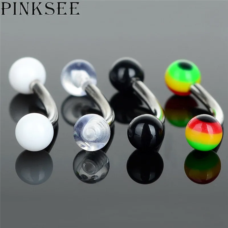 PINKSEE 5Pcs Stainless Steel Acrylic White Black Colorful Ball Bending Bar Lip Ear Stud Navel Body Piercing Women Jewelry
PINKSEE 5Pcs Stainless Steel Acrylic White Black Colorful Ball Bending Bar Lip Ear Stud Navel Body Piercing Women Jewelry