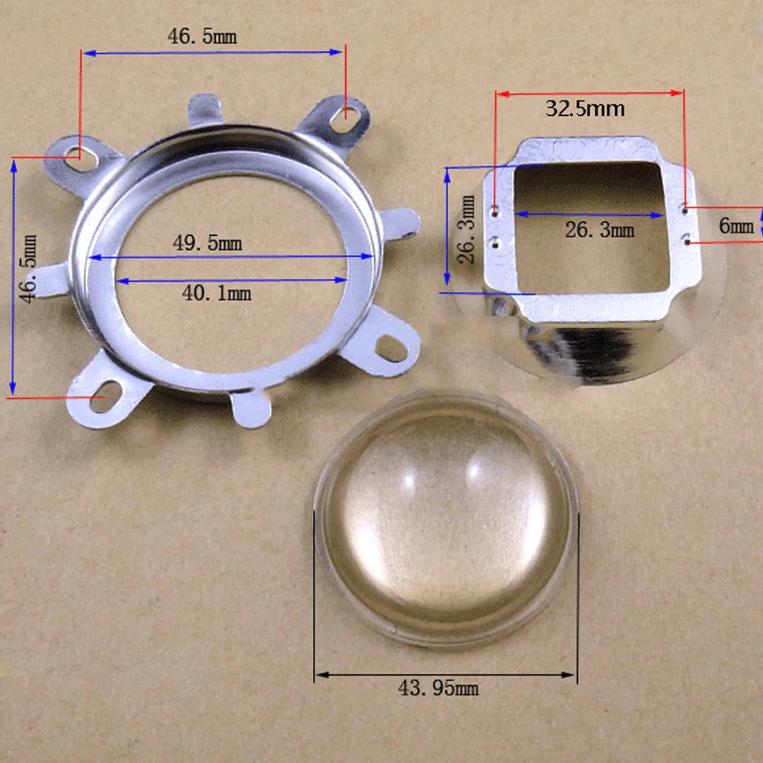 Optical Glass LED Lens + 50mm Reflector Collimator + Fixed Bracket for 20W 30W 50W 100W COB High Power Chip 60 / 120 Degree
Optical Glass LED Lens + 50mm Reflector Collimator + Fixed Bracket for 20W 30W 50W 100W COB High Power Chip 60 / 120 Degree