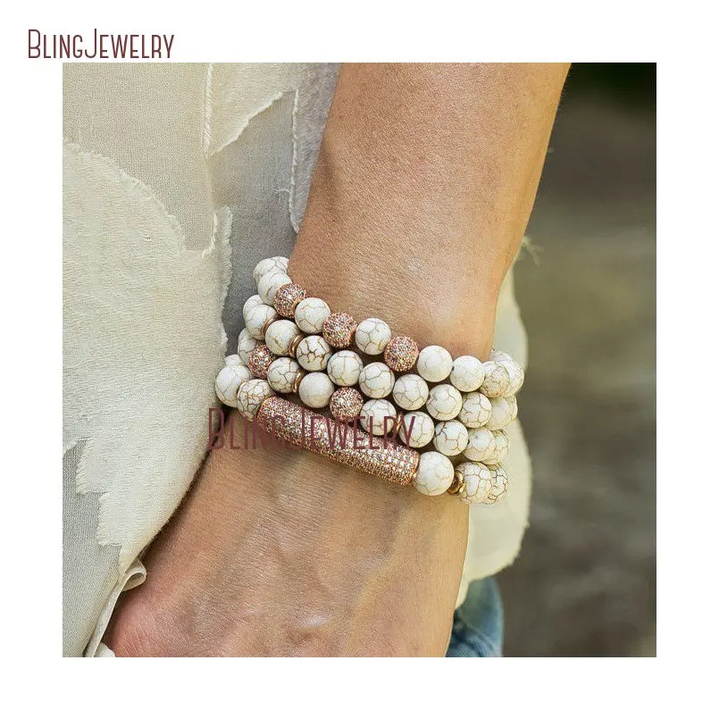 Beige Crackle Howlite Beads Bracelets Rose Gold Color Pave Ball Bracelet BM22504
Beige Crackle Howlite Beads Bracelets Rose Gold Color Pave Ball Bracelet BM22504