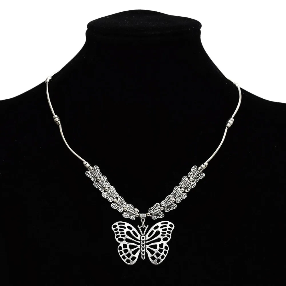 Vintage Silver Color Chain Flower Butterfly Pendant Necklaces for Women Boho Choker Colllar Necklaces Female Party Jewelry Gift
Vintage Silver Color Chain Flower Butterfly Pendant Necklaces for Women Boho Choker Colllar Necklaces Female Party Jewelry Gift