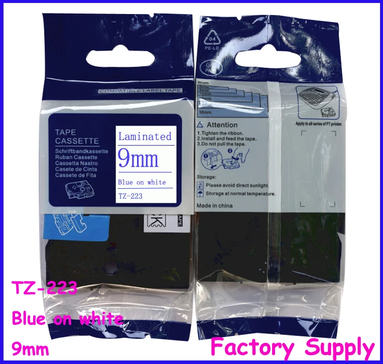 LEDEOU для Brother Tze223 9 мм Tze Tz 223 Tz223 P touch принтер лента Ptouch этикетки|tze tape|label makerp-touch labeler |