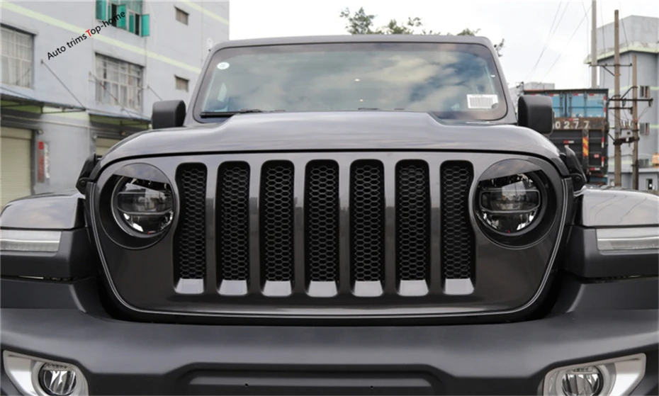 Yimaautotrims внешние передние фары лампы Крышка кольцо отделка Подходит для Jeep Wrangler JL
