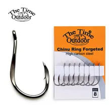 1 pack High Carbon Steel Fishing Hooks CHINU RING FORGED Barbed Hook Have Size #1,#3,#6,#8,#10,#12 Fishing hook wholesale