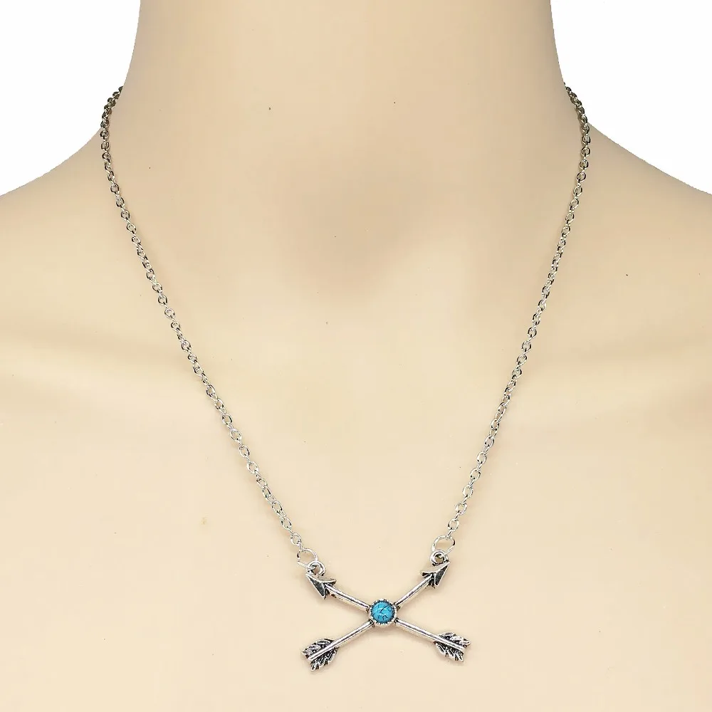 Богемное винтажное короткое ожерелье с двойной стрелкой искусственный