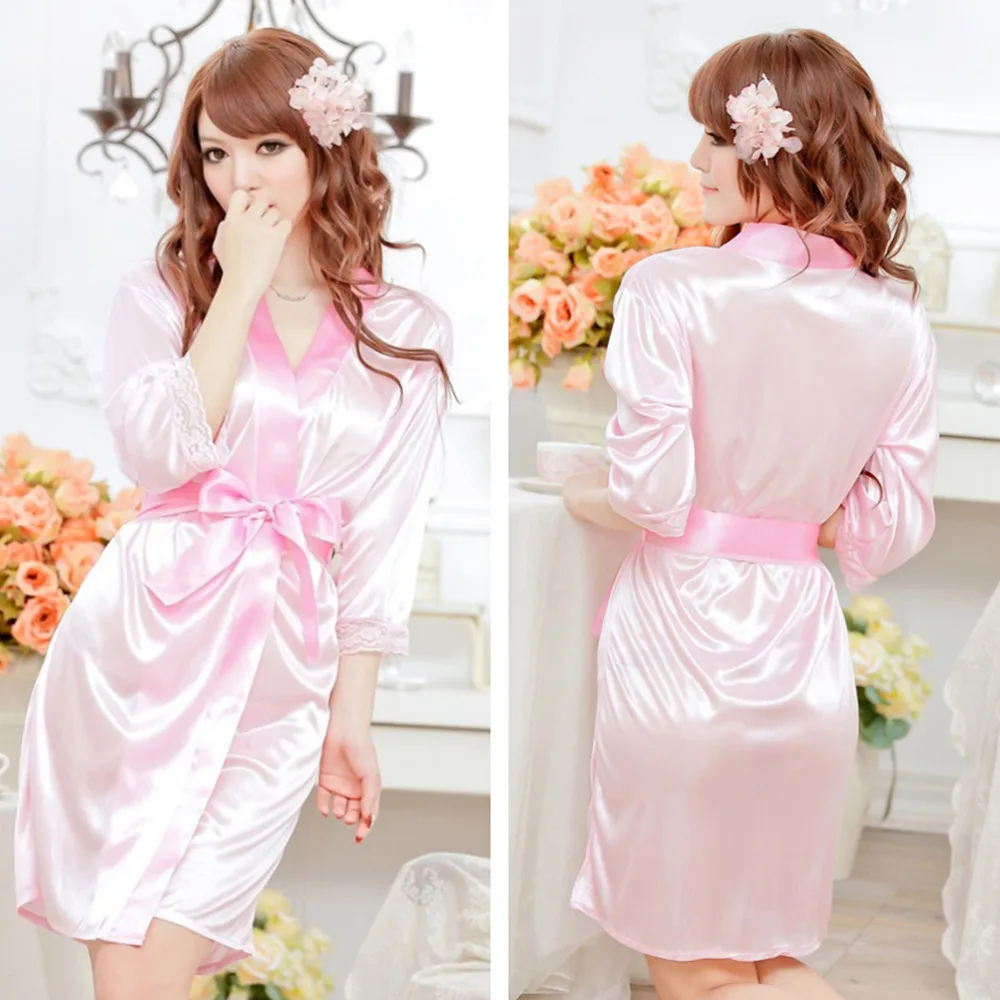 Lace Female Bathrobes With Underwear Mid-sleeve Sexy Women Nightwear Robes Sleepwear Lady Nightgowns Pajamas Multicolor
Lace Female Bathrobes With Underwear Mid-sleeve Sexy Women Nightwear Robes Sleepwear Lady Nightgowns Pajamas Multicolor