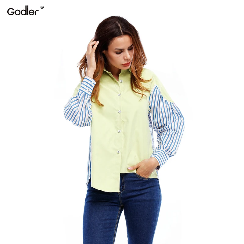 Godier Striped Long Sleeve Loose T-shirt Women Print Pinstripe Button Office Lady Turn Down Collar Female T Shirt Casual Tops
Godier Striped Long Sleeve Loose T-shirt Women Print Pinstripe Button Office Lady Turn Down Collar Female T Shirt Casual Tops