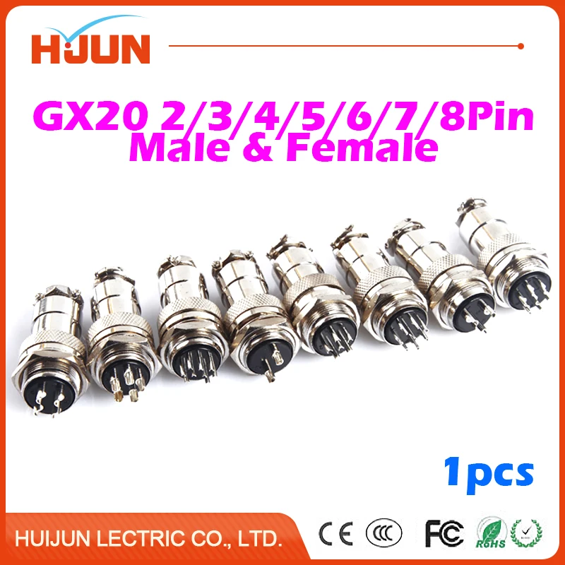 1pcs GX20 2/3/4/5/6/7/8 Pin High Quality Male& Female 20mm Wire Cable Panel Connector Aviation Plug Circular Socket Plug
1pcs GX20 2/3/4/5/6/7/8 Pin High Quality Male& Female 20mm Wire Cable Panel Connector Aviation Plug Circular Socket Plug