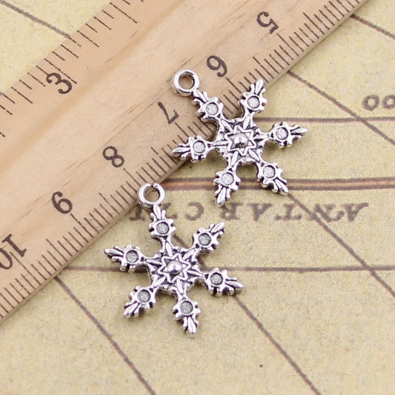 30pcs Charms Snow Snowflake 23x17mm Tibetan Bronze Silver Color Pendants Antique Jewelry Making DIY Handmade Craft For Necklace
30pcs Charms Snow Snowflake 23x17mm Tibetan Bronze Silver Color Pendants Antique Jewelry Making DIY Handmade Craft For Necklace