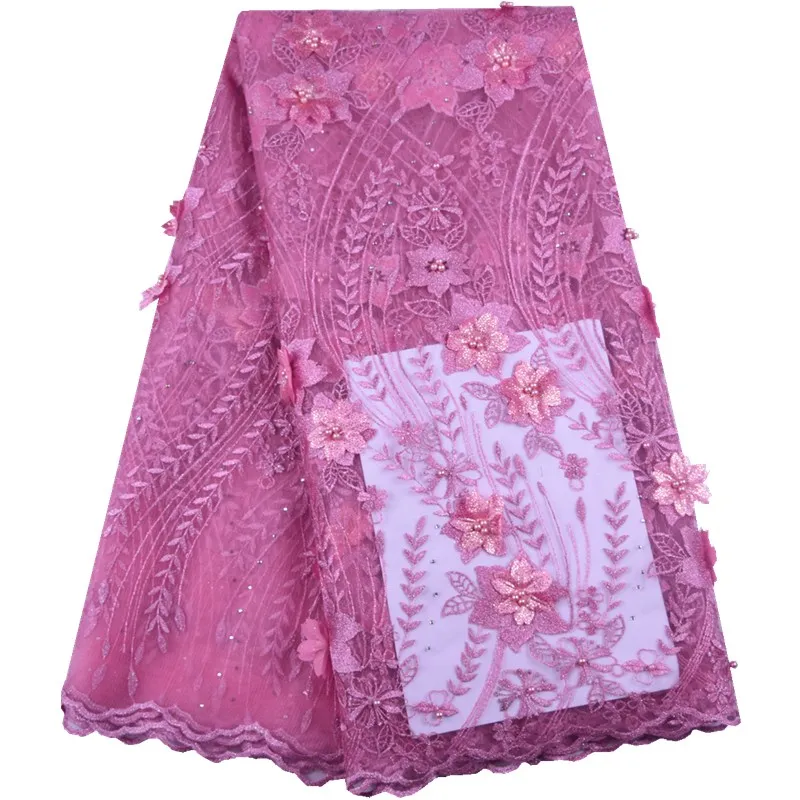 African Lace Fabric 2019 High Quality Lace 3D Flower Lace Fabric Pink Applique Beaded Lace For Nigerian Wedding Dresses S1579
African Lace Fabric 2019 High Quality Lace 3D Flower Lace Fabric Pink Applique Beaded Lace For Nigerian Wedding Dresses S1579