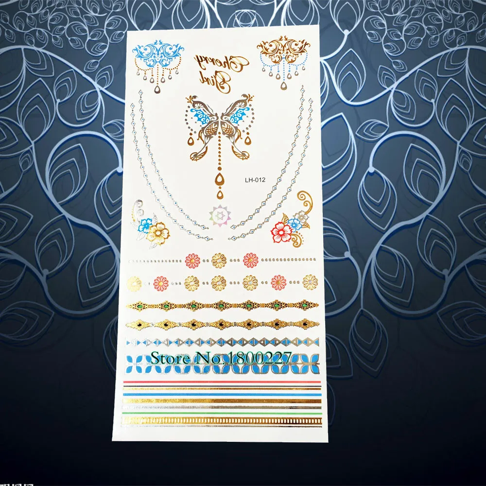 Flower Chains Jewelry Gold Metallic Tattoo Body Art Temporary Flash Tattoo Sticker 21x10cm Waterproof Henna Tatoo Beauty Selfie
Flower Chains Jewelry Gold Metallic Tattoo Body Art Temporary Flash Tattoo Sticker 21x10cm Waterproof Henna Tatoo Beauty Selfie