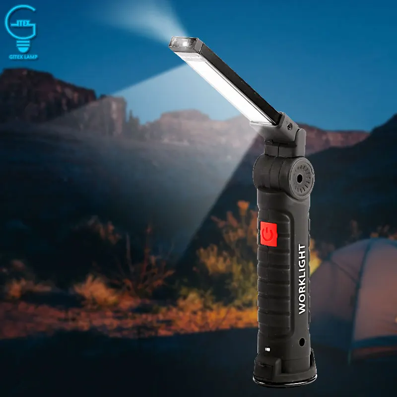 COB Flashlight Torch USB Rechargeable LED Work Light 5 Modes Magnetic COB Lanterna Portable Hook Tent Lamp For Outdoor Camping
COB Flashlight Torch USB Rechargeable LED Work Light 5 Modes Magnetic COB Lanterna Portable Hook Tent Lamp For Outdoor Camping