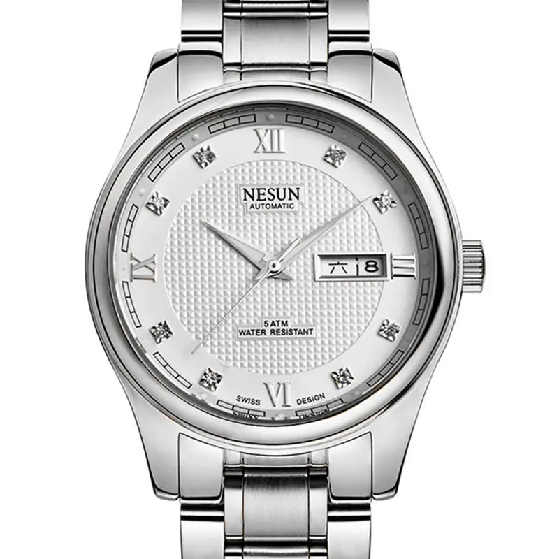 Switzerland Luxury Brand NESUN Diamond Automatic Mechanical Men's Watches Full Stainless Steel Luminous Waterproof clock N9121-5
Switzerland Luxury Brand NESUN Diamond Automatic Mechanical Men's Watches Full Stainless Steel Luminous Waterproof clock N9121-5