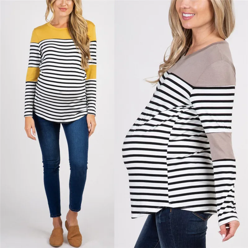 Maternity Clothes 2019 Summer Pregnant Women T-shirts Casual Loose O Neck Long Sleeve Patchwork Pregnancy Tees Tops Plus Size
Maternity Clothes 2019 Summer Pregnant Women T-shirts Casual Loose O Neck Long Sleeve Patchwork Pregnancy Tees Tops Plus Size