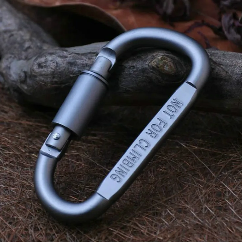 8* 4cm Outdoor tool accessory "not for climbing" carved Aluminium Alloy Buckle Keychain Climbing Button Carabiner bottle buckle
8* 4cm Outdoor tool accessory "not for climbing" carved Aluminium Alloy Buckle Keychain Climbing Button Carabiner bottle buckle