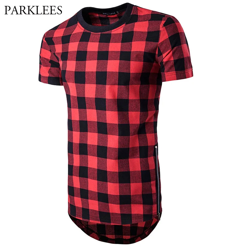 Longline T Shirt Men 2018 Small Plaid Slim Fit Tee Shirt Homme Summer Short Sleeve Men Top Tee Casual Hip Hop Streetwear T-shirt
Longline T Shirt Men 2018 Small Plaid Slim Fit Tee Shirt Homme Summer Short Sleeve Men Top Tee Casual Hip Hop Streetwear T-shirt