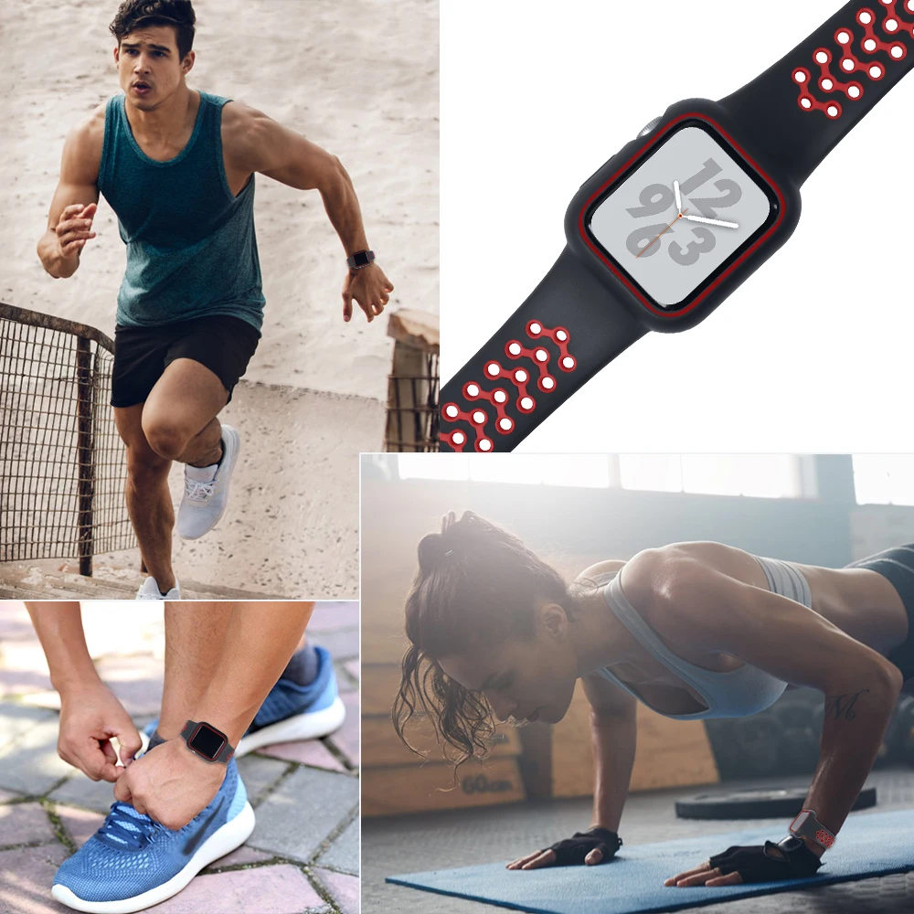 Аксессуары для часов Joyozy силиконовый ремешок Apple Watch 40 мм/44 мм спортивный мягкий +
