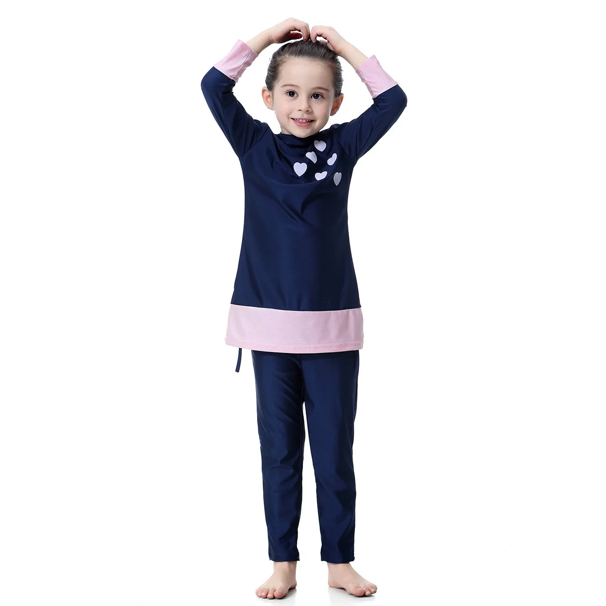 Floral Little Girls Swimsuit Shorts Children Islamic Muslim Swimwear Hijab Surfing suit Full cover Beach wear 3 Colors | Спорт и