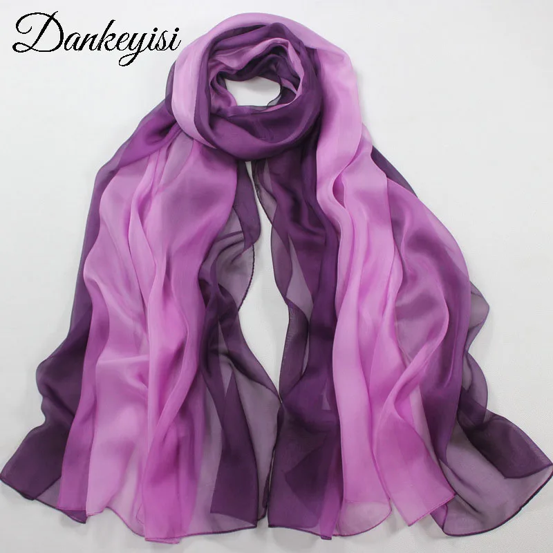 DANKEYISI Pure Silk Scarf Women Oversized Women Scarf Female Gradient Color Fashion Paragraph Shawls Foulards Scarves Bandana
DANKEYISI Pure Silk Scarf Women Oversized Women Scarf Female Gradient Color Fashion Paragraph Shawls Foulards Scarves Bandana