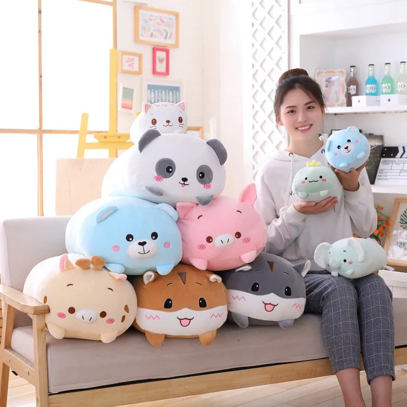

All Kinds of Animal Sweet Dinosaur&Pig&Cat&Bear Plush Toy Soft Cartoon Panda&Hamster&Elephant&Deer Stuffed Doll Baby Pillow Gift