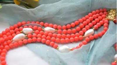 wholesale natural 5row 21" pink coral bead white baroque pearl necklace women's jewelry noble lady's CZ Luxury Ms. girl
wholesale natural 5row 21" pink coral bead white baroque pearl necklace women's jewelry noble lady's CZ Luxury Ms. girl