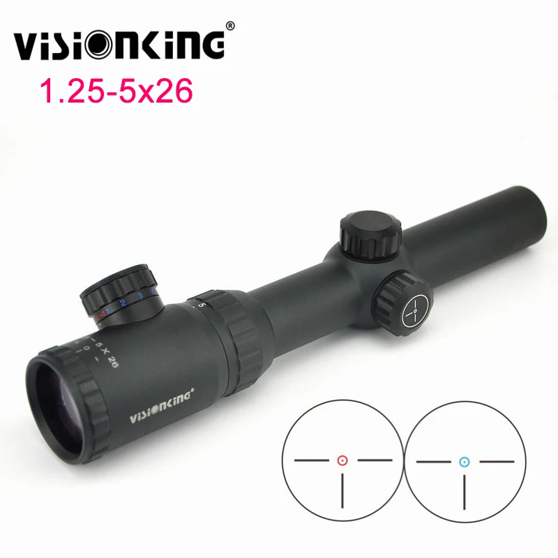 Visionking 1,25-5x26 прицел с тремя контактами, прицел для охоты, снайперский прицел
Visionking 1,25-5x26 прицел с тремя контактами, прицел для охоты, снайперский прицел