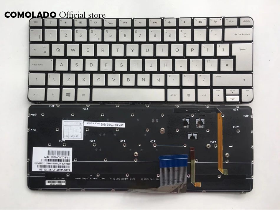 UK Keyboard For HP Spectre 13-3000 13t-3000 13-3000ea with backlight keyboard UK Layout
UK Keyboard For HP Spectre 13-3000 13t-3000 13-3000ea with backlight keyboard UK Layout
