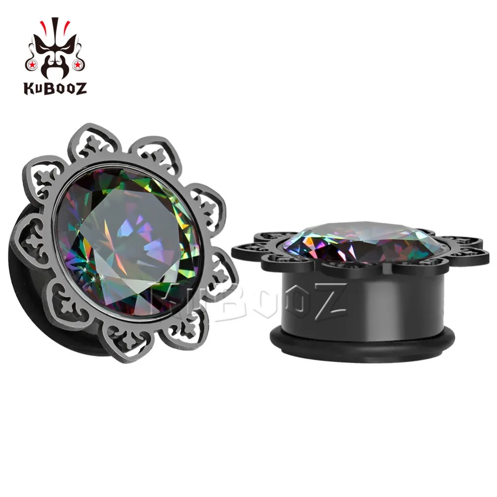 KUBOOZ Stainless Steel Zircon Black Ear Plugs Piercing Tunnels Gauges Body Jewelry Single Flared Expander Stretchers 2PCS
KUBOOZ Stainless Steel Zircon Black Ear Plugs Piercing Tunnels Gauges Body Jewelry Single Flared Expander Stretchers 2PCS