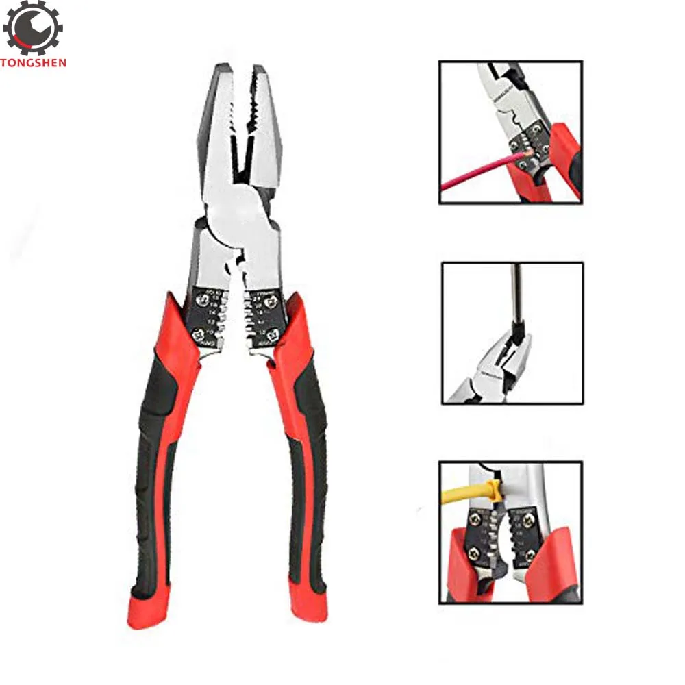 Combination Pliers with Wire Stripper Crimper Cutter Function Heavy Duty Side Cutting Professional High-Leverage Plier 8-1/2inch
Combination Pliers with Wire Stripper Crimper Cutter Function Heavy Duty Side Cutting Professional High-Leverage Plier 8-1/2inch
