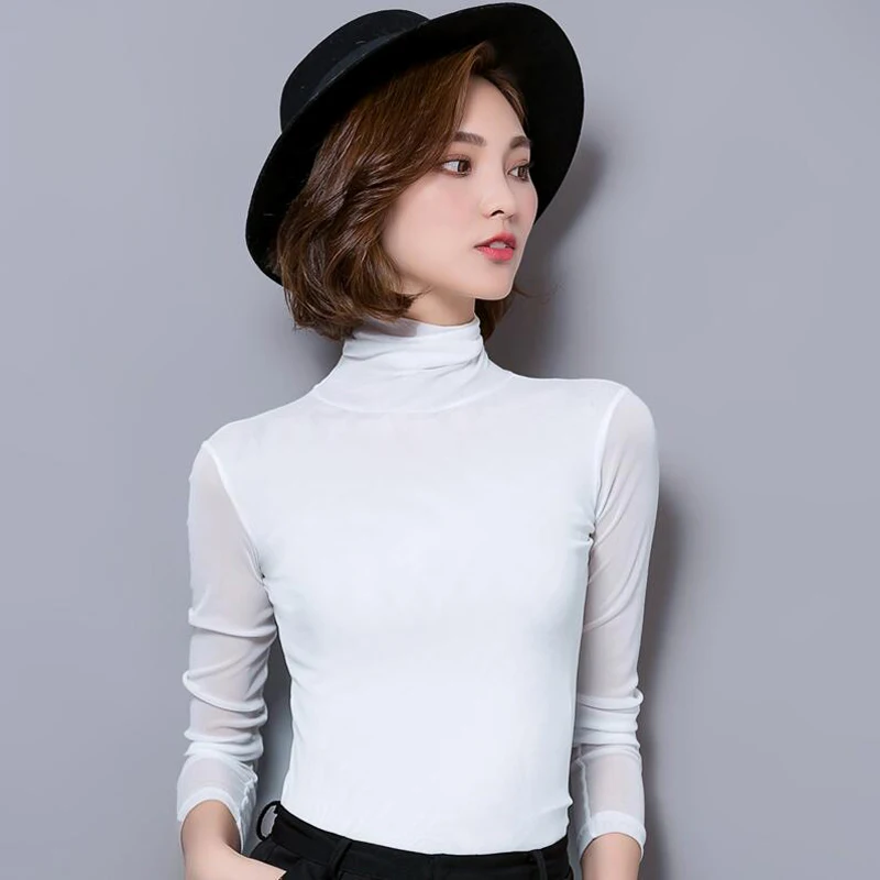 2018 spring new high quality lace bottoming shirt elegant fashion long sleeve high collar sexy yarn lace T-shirt LY752
2018 spring new high quality lace bottoming shirt elegant fashion long sleeve high collar sexy yarn lace T-shirt LY752