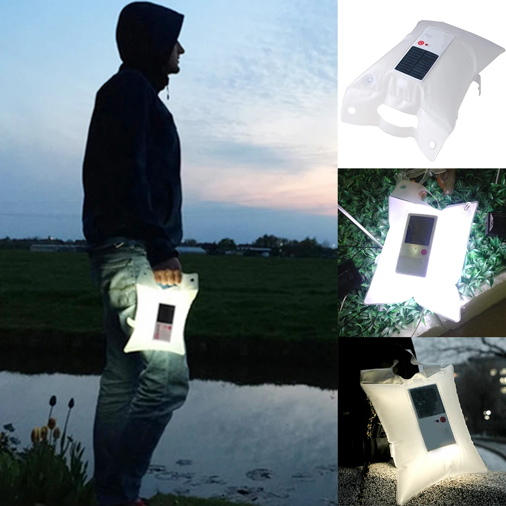 IP65 Waterproof Emergency Inflatable Sunlight Folding Camping Solar Led PVC Bag Portable Light | Освещение