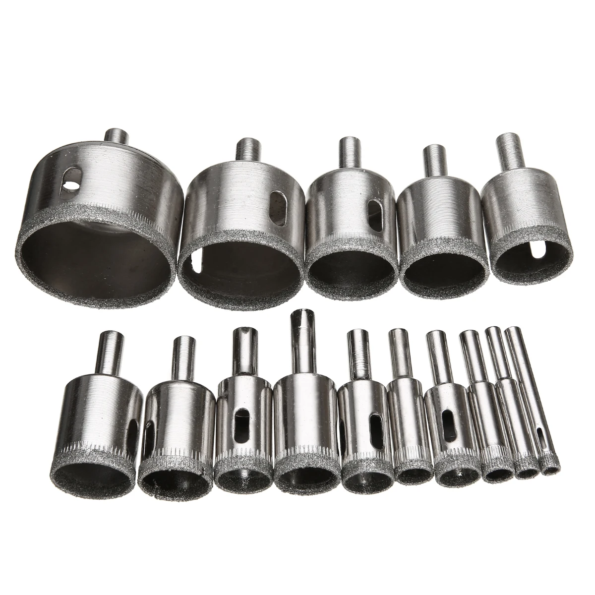 15pcs Diamond Coated Drill Bit Set Tile Marble Glass Ceramic Hole Saw Drilling Bits For Power Tools 6-50mm
15pcs Diamond Coated Drill Bit Set Tile Marble Glass Ceramic Hole Saw Drilling Bits For Power Tools 6-50mm