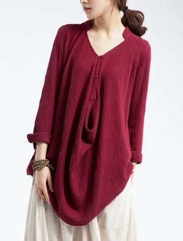 The summer of 2016, product release, the original design loose big yards 100% cotton linen asymmetric long sleeve shirt
The summer of 2016, product release, the original design loose big yards 100% cotton linen asymmetric long sleeve shirt