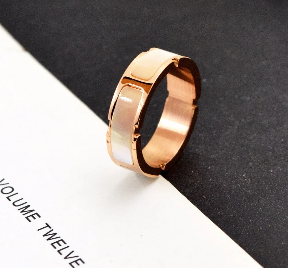 New Arrival ! Top Quality Titanium Steel Rose gold color 6mm Shell Rings / Simple jewelry Women hot selling Rings
New Arrival ! Top Quality Titanium Steel Rose gold color 6mm Shell Rings / Simple jewelry Women hot selling Rings