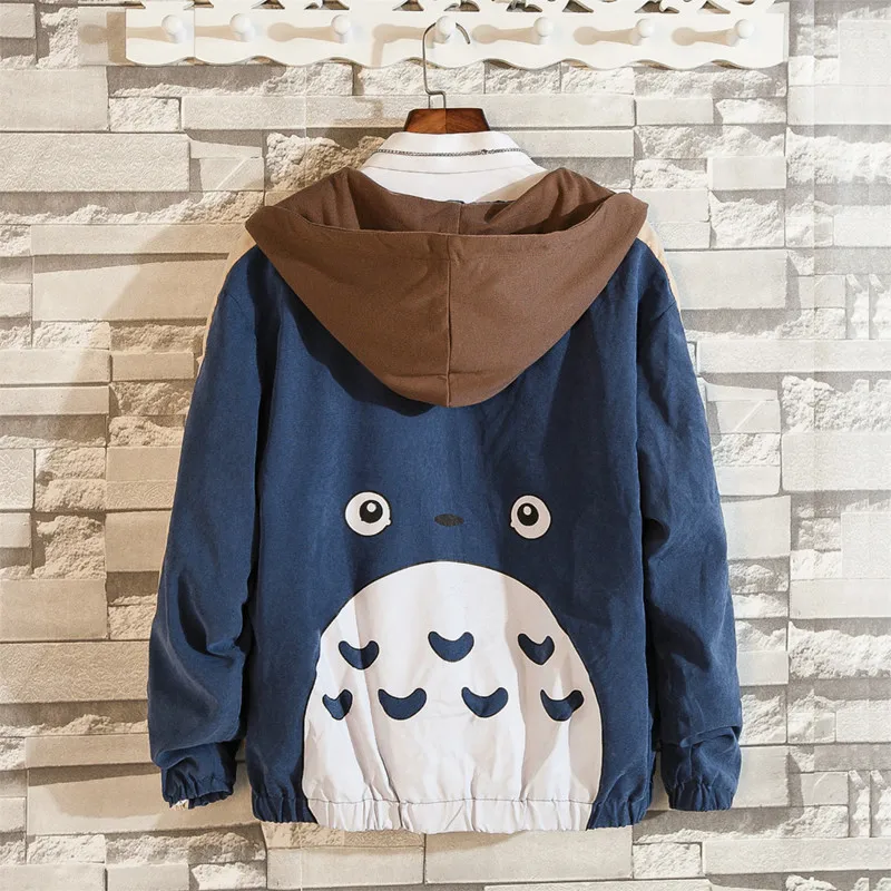 Totoro pattern hooded jacket Spring autumn men women loose Baseball coat Couple Solid color thin zip outerwear Brand Sportswear
Totoro pattern hooded jacket Spring autumn men women loose Baseball coat Couple Solid color thin zip outerwear Brand Sportswear