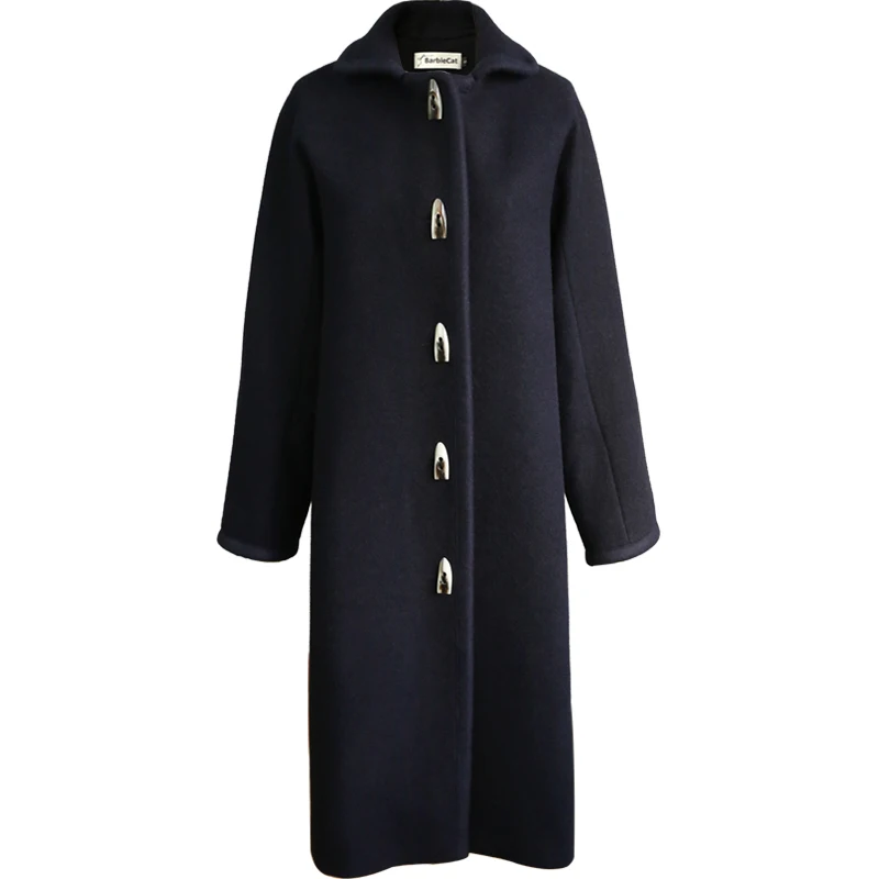 2020 autumn and winter new preppy style horns buckle wool coat long section thick warm woolen coat loose
2020 autumn and winter new preppy style horns buckle wool coat long section thick warm woolen coat loose