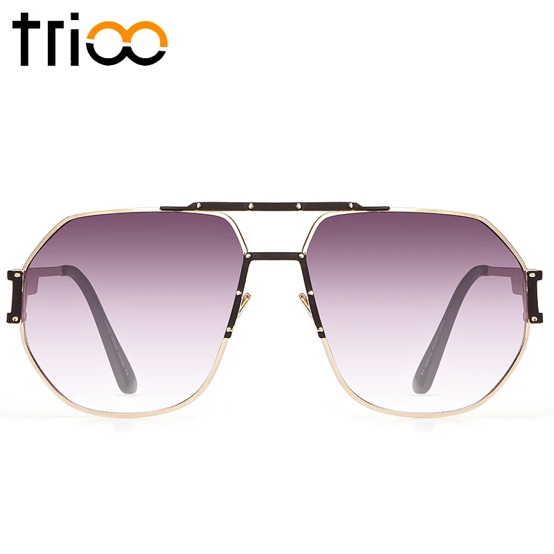 TRIOO Luxury Designer Sunglasses Men Gradient Cool Square Sun Glasses For New High Quality Gold Frame Male Shades | Аксессуары для