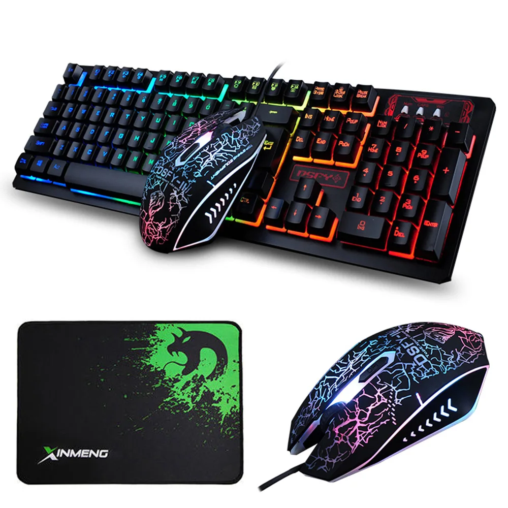 K-13 Wired Rainbow Backlit illuminated Usb Multimedia Ergonomic Gaming Keyboard + 2400DPI Optical Gaming Mouse Sets + Mousepad
K-13 Wired Rainbow Backlit illuminated Usb Multimedia Ergonomic Gaming Keyboard + 2400DPI Optical Gaming Mouse Sets + Mousepad