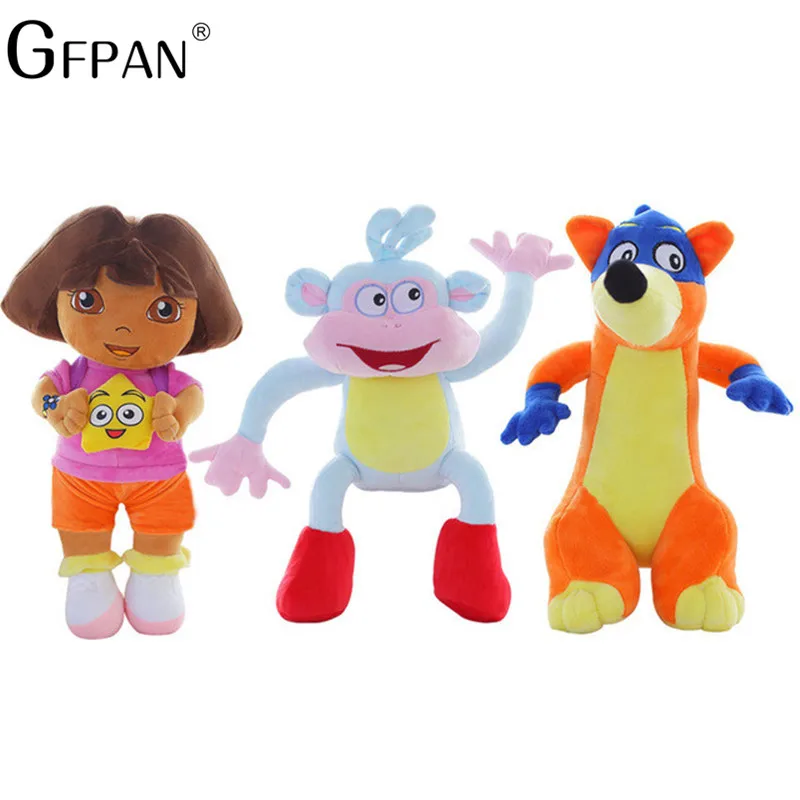 3 шт./компл. 25 см высококачественные куклы животные love Monkey & dora fox мягкие плюшевые
