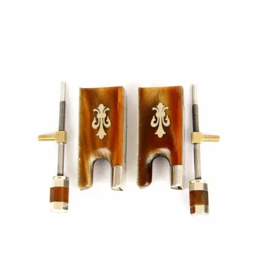 Wholesale 2 Sets Top Grade New 4/4 Violin Red Ox Horn Frog Nickel Silver Parts Fluer-de-lys Inlay
Wholesale 2 Sets Top Grade New 4/4 Violin Red Ox Horn Frog Nickel Silver Parts Fluer-de-lys Inlay