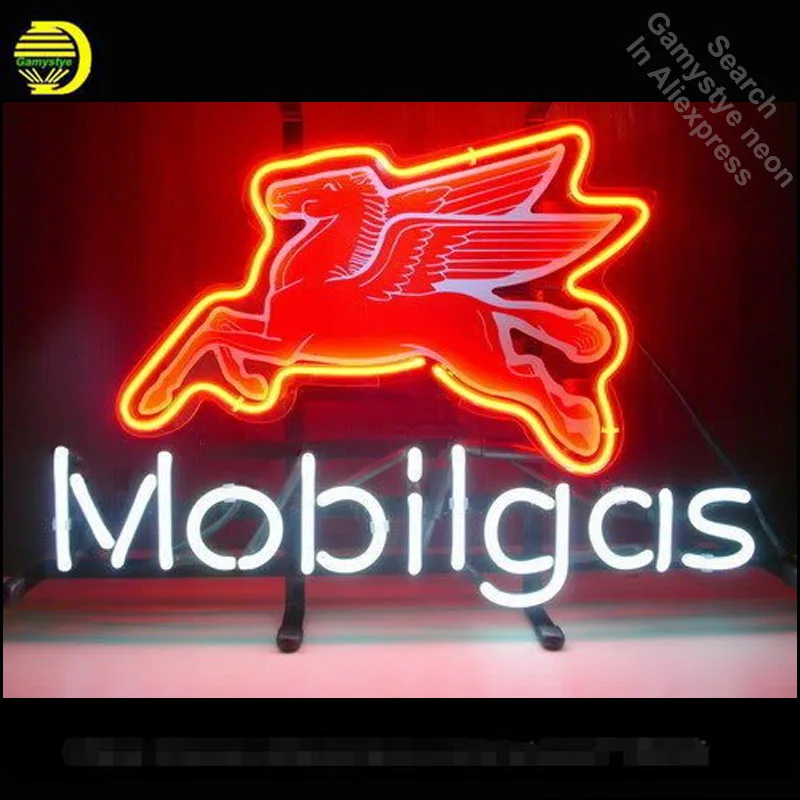 Неоновая вывеска для мобильного газа бензиновая Летающая неоновая лампа Pegasus