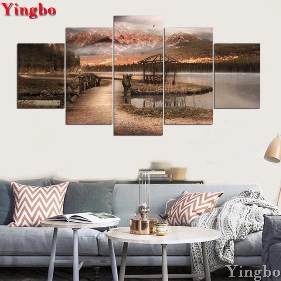 5 PCS 5d diy diamond Painting Mountain Lake Bridge diamond embroidery landscape mosaic cross stitch For Office Home Decor
5 PCS 5d diy diamond Painting Mountain Lake Bridge diamond embroidery landscape mosaic cross stitch For Office Home Decor