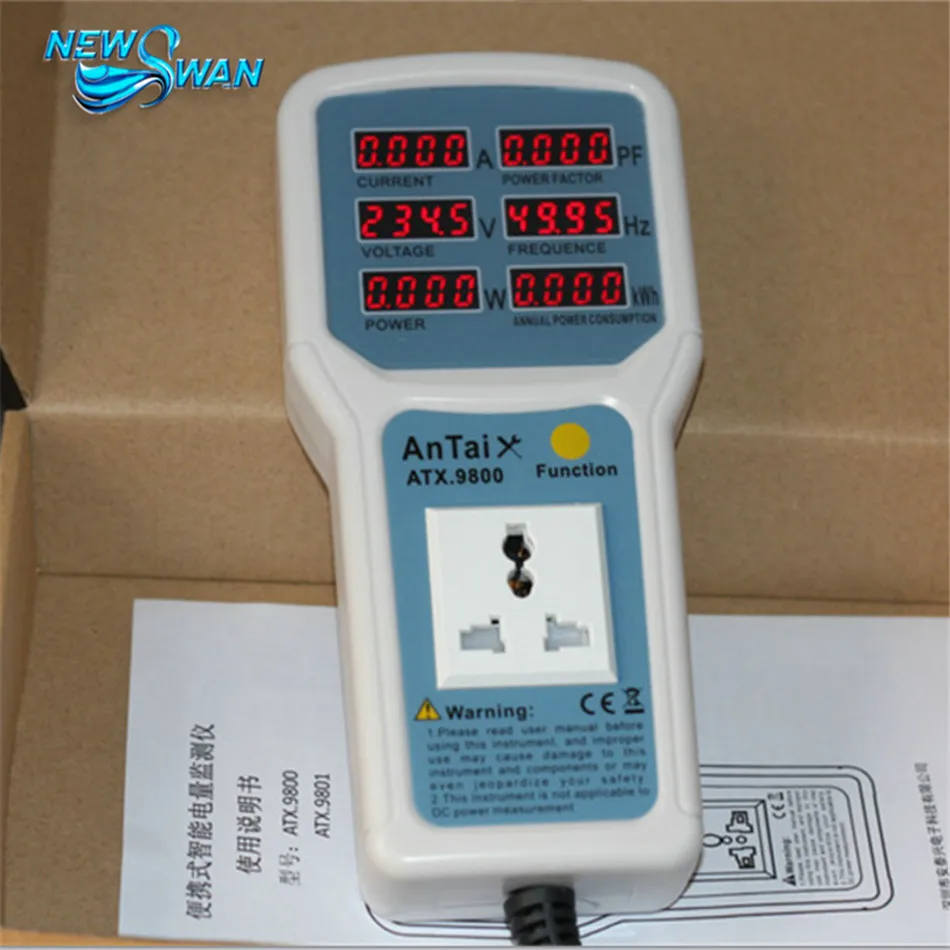 ATX9800 Power Meter 4400W 20A Electric Power Energy Monitor LED Light Tester Socket Watt Meter Analyzer
ATX9800 Power Meter 4400W 20A Electric Power Energy Monitor LED Light Tester Socket Watt Meter Analyzer
