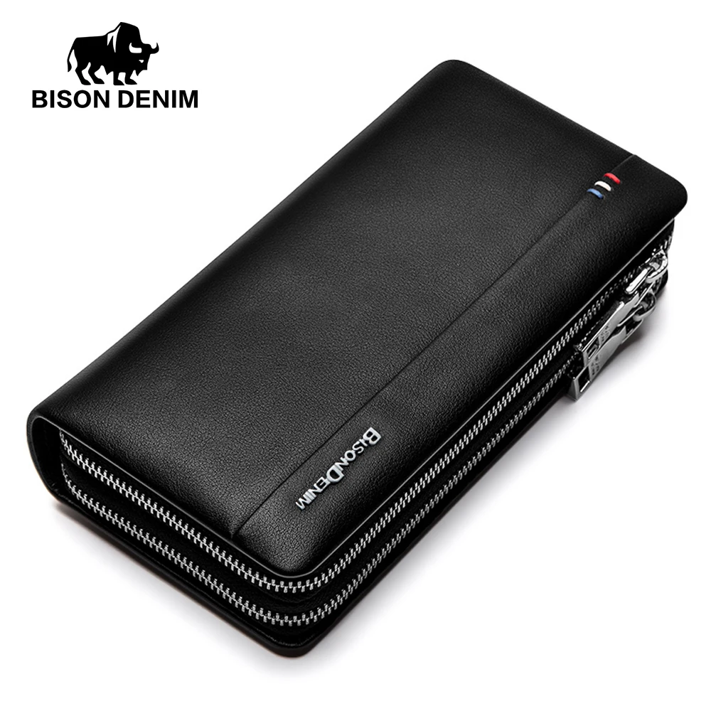 BISON DENIM fashion luxury men wallets genuine leather large capacity long double zipper male clutch purse brand wallet
BISON DENIM fashion luxury men wallets genuine leather large capacity long double zipper male clutch purse brand wallet