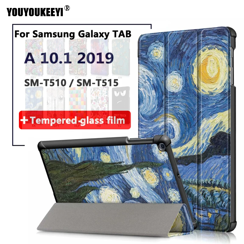 Magnet Smart Case For Samsung Galaxy Tab A 10.1 2019 SM-T510 SM-T515 Tablet Flip Stand Cover Tempered glass film for T510 T515
Magnet Smart Case For Samsung Galaxy Tab A 10.1 2019 SM-T510 SM-T515 Tablet Flip Stand Cover Tempered glass film for T510 T515
